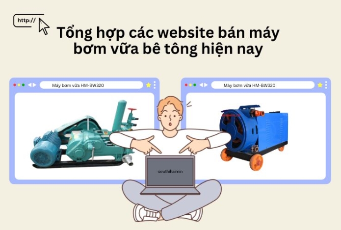 Tổng hợp các website bán máy bơm vữa bê tông phổ biến hiện nay