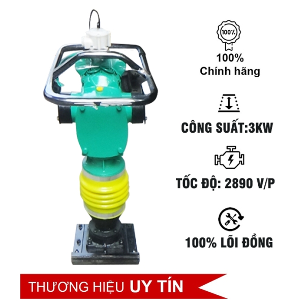 Photo - Máy đầm cóc chạy điện chân vuông (1 pha) ( dây đồng)