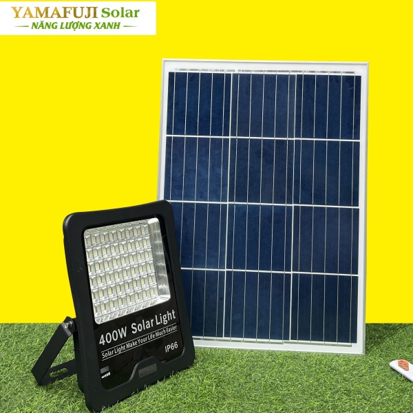 Photo - Đèn pha led năng lượng mặt trời Yamafuji Solar SFL02-400W (Nhôm đúc)