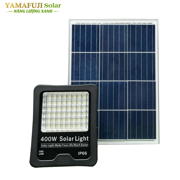 Photo - Đèn pha led năng lượng mặt trời Yamafuji Solar SFL02-400W (Nhôm đúc)