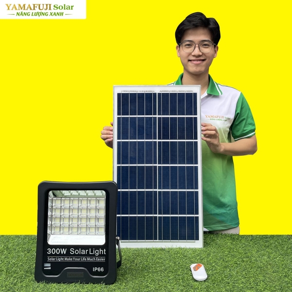 Photo - Đèn pha năng lượng mặt trời Yamafuji Solar SFL02-300W (Nhôm đúc)