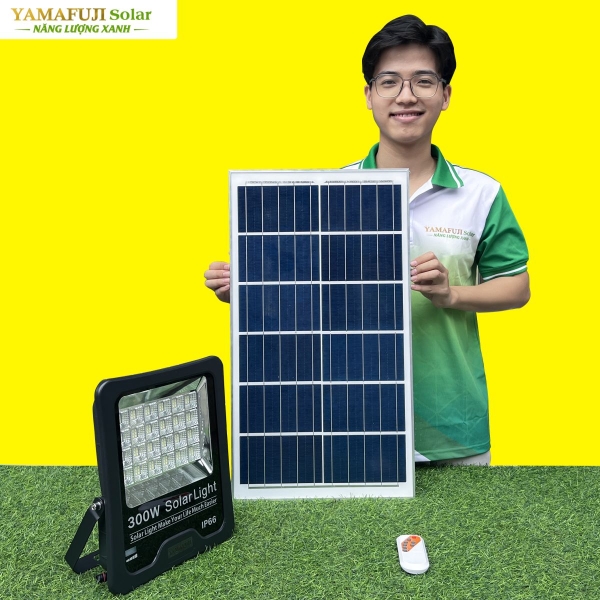 Photo - Đèn pha năng lượng mặt trời Yamafuji Solar SFL02-300W (Nhôm đúc)