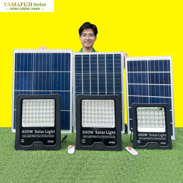 Photo - Đèn pha năng lượng mặt trời Yamafuji Solar SFL02-300W (Nhôm đúc)