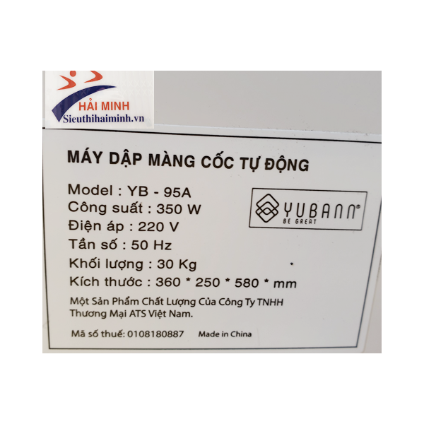 Photo - Máy dập nắp cốc Yubann YB-95A