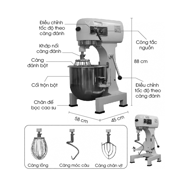 Photo - Máy trộn bột HM-B30-S