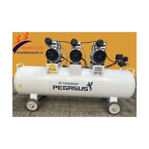 Photo - Máy nén khí giảm âm không dầu Pegasus TM-OF750x3-120L