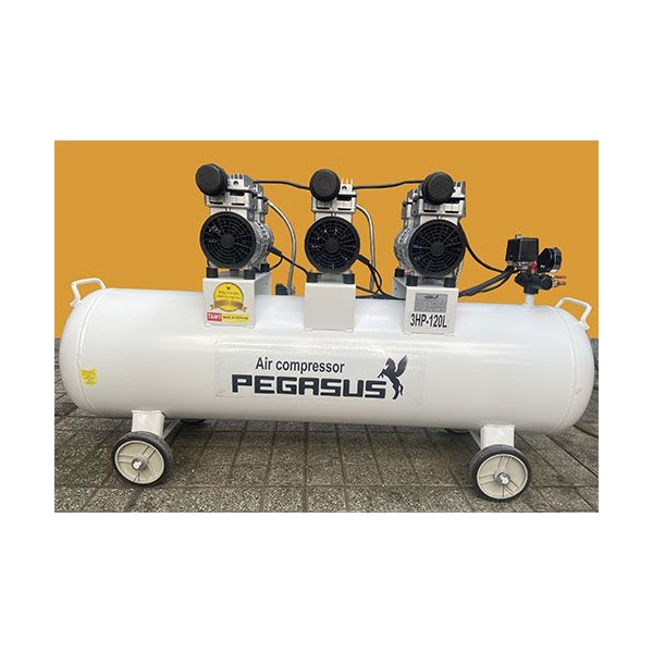 Photo - Máy nén khí giảm âm không dầu Pegasus TM-OF750x3-120L