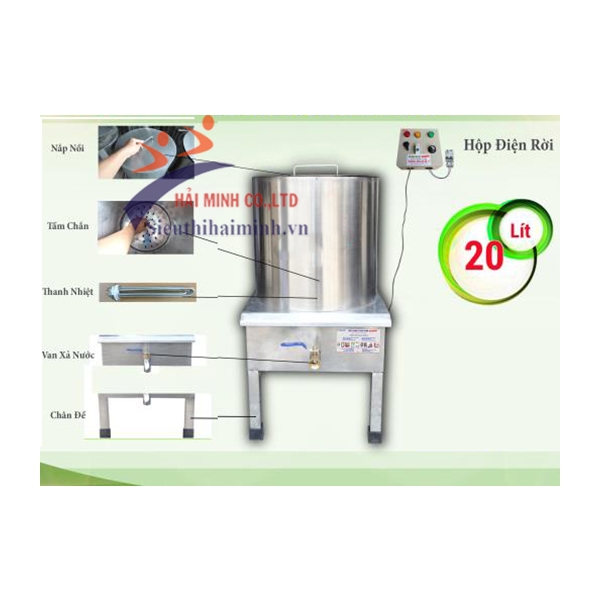 Photo - Nồi nấu phở Hải Minh tủ điện rời TD-20L (Inox 304)