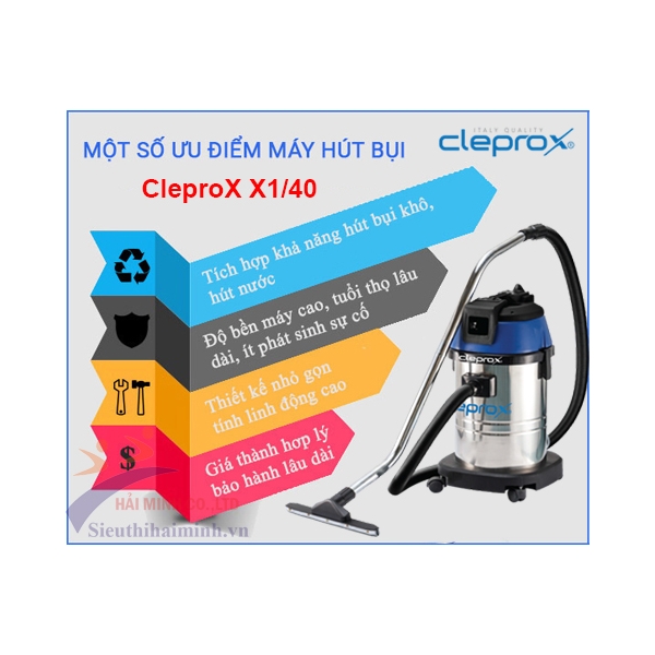 Photo - Máy Hút Bụi Khô Và Ướt CleproX X1/40 (inox)