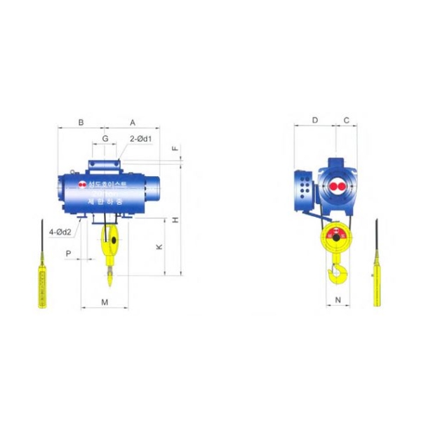 Photo - Pa lăng cáp điện cố định Sungdo 2 tấn SM2-H6/L6