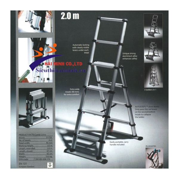 Photo - Thang nhôm rút chữ A Telesteps 51720