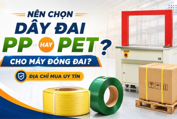 Hình ảnh Nên chọn dây đai PP hay PET cho máy đóng đai? Địa chỉ mua uy tín