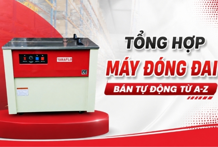 Hình ảnh Tổng Hợp Máy Đóng Đai Bán Tự Động Từ A-Z