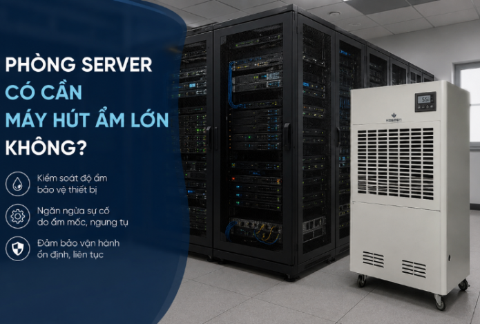 Phòng server có cần máy hút độ ẩm lớn không?