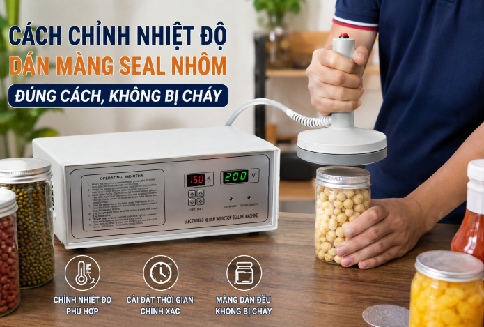 Cách chỉnh nhiệt độ dán màng seal nhôm đúng cách, không bị cháy