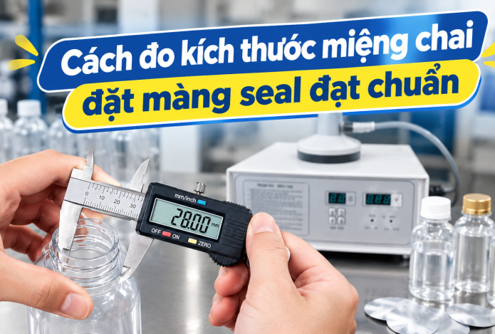 Cách đo kích thước miệng chai đặt màng seal đạt chuẩn