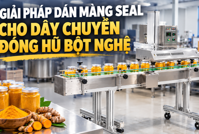 Giải pháp dán màng seal cho dây chuyền đóng hũ bột nghệ 