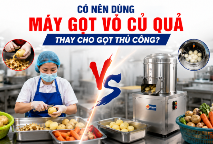 Có nên dùng máy gọt vỏ củ quả thay cho gọt thủ công?