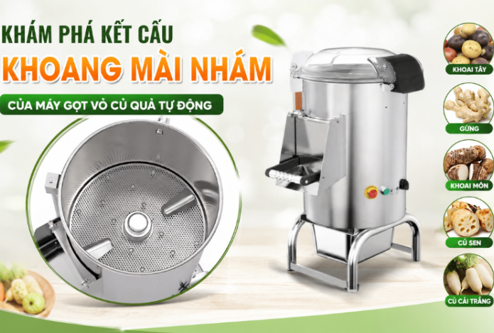 Khám phá kết cấu khoang mài nhám của máy gọt vỏ củ quả tự động