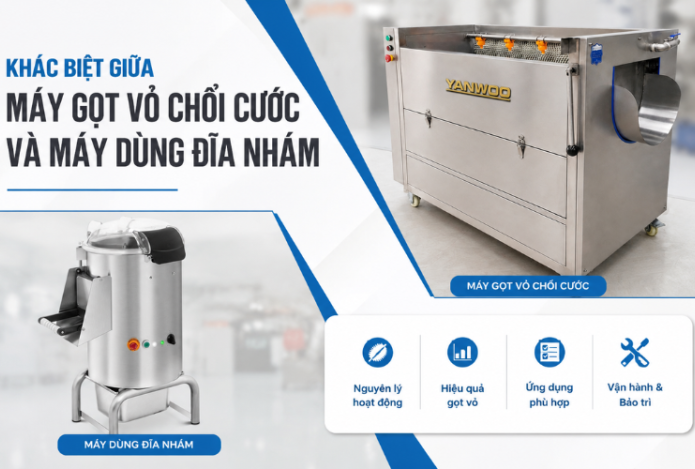 Khác Biệt Giữa Máy Gọt Vỏ Chổi Cước Và Máy Dùng Đĩa Nhám