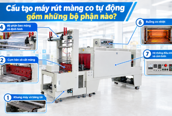Máy rút màng co tự động được cấu tạo như thế nào?
