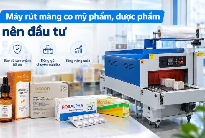 Hình ảnh Máy rút màng co mỹ phẩm, dược phẩm nên đầu tư
