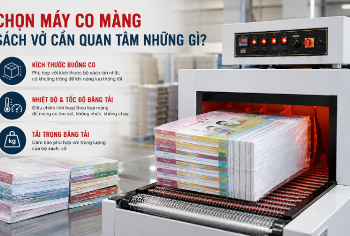 Cách chọn máy rút màng co sách vở tốt, bền? Model nên mua