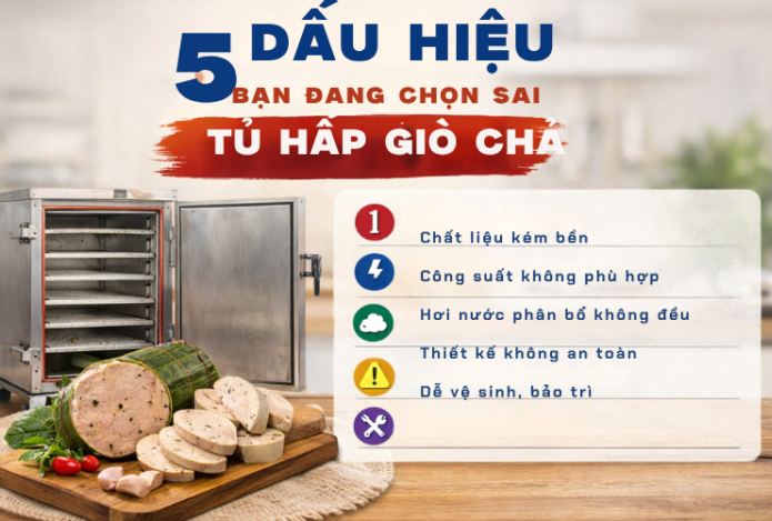 5 Dấu hiệu bạn đang chọn sai tủ hấp giò chả