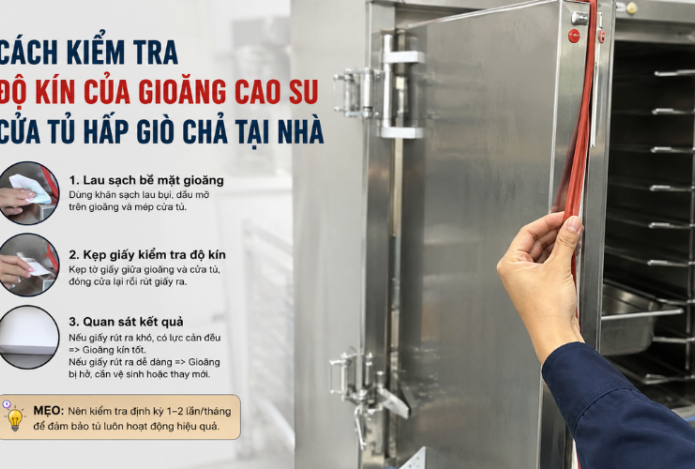 Cách kiểm tra độ kín của gioăng cao su cửa tủ hấp giò chả tại nhà