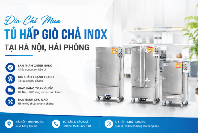 Hình ảnh Địa Chỉ Mua Tủ Hấp Giò Chả Inox Tại Hà Nội, Hải Phòng