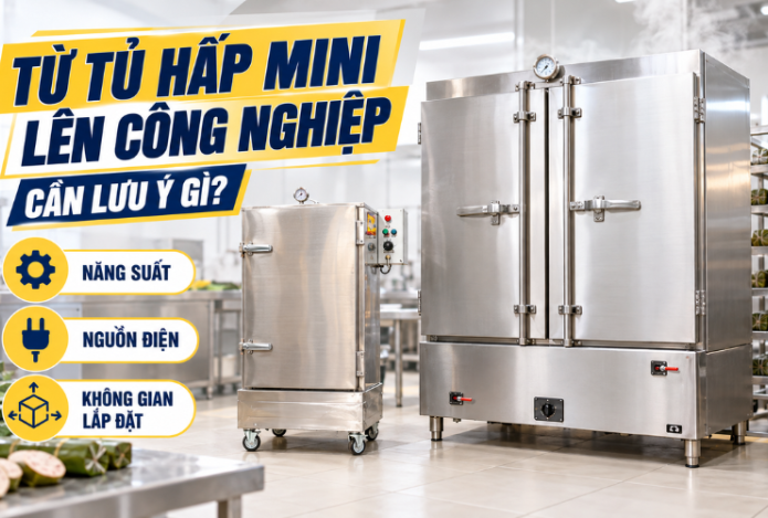 Dùng tủ hấp chả lụa mini lên loại công nghiệp cần lưu ý gì?