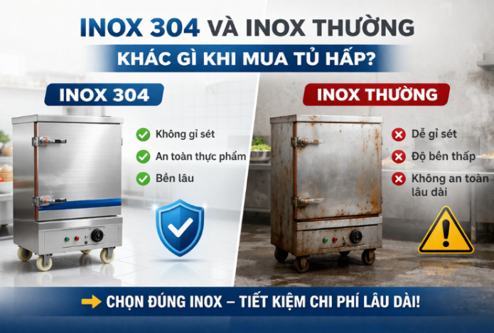 Inox 304 Và Inox Thường Khác Gì Khi Mua Tủ Hấp?