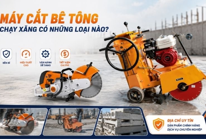 Hình ảnh Máy cắt bê tông chạy xăng có những loại nào - Địa chỉ uy tín