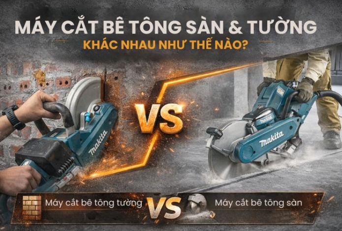 Phân biệt máy cắt bê tông sàn và máy cắt tường: Nên chọn loại nào