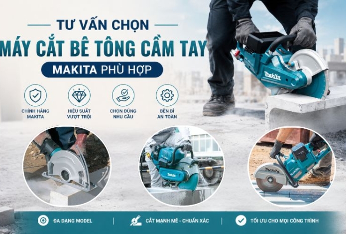 Hình ảnh Tư vấn chọn máy cắt bê tông cầm tay Makita phù hợp