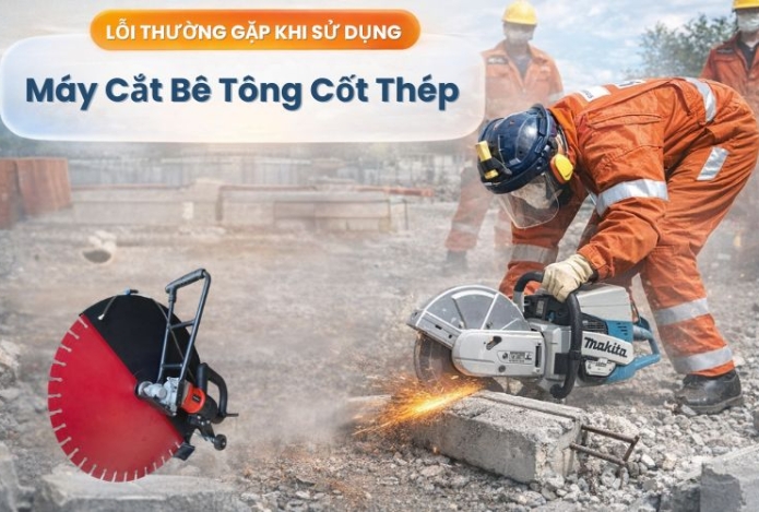 Những lỗi thường gặp khi sử dụng máy cắt bê tông cốt thép