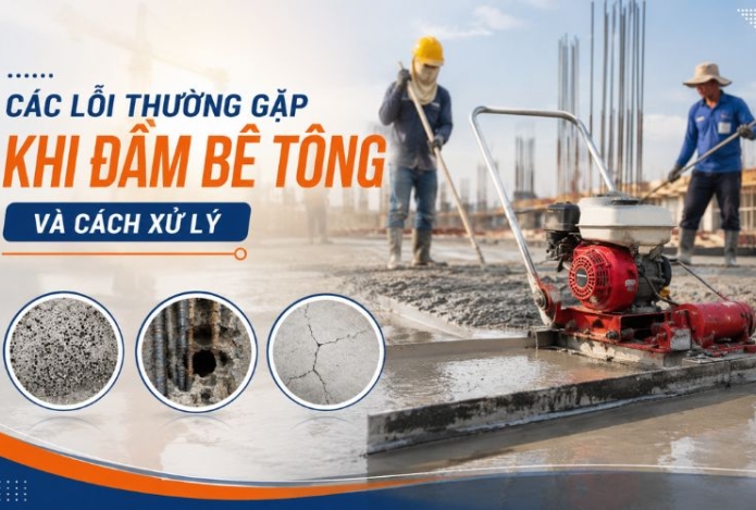 Các lỗi thường gặp khi đầm bê tông và cách xử lý