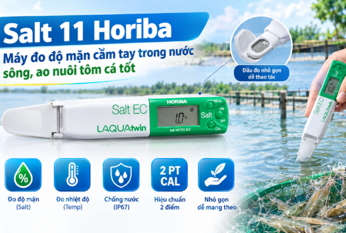 Hình ảnh Salt 11 Horiba - Máy đo độ mặn cầm tay trong nước sông, ao nuôi tôm cá tốt