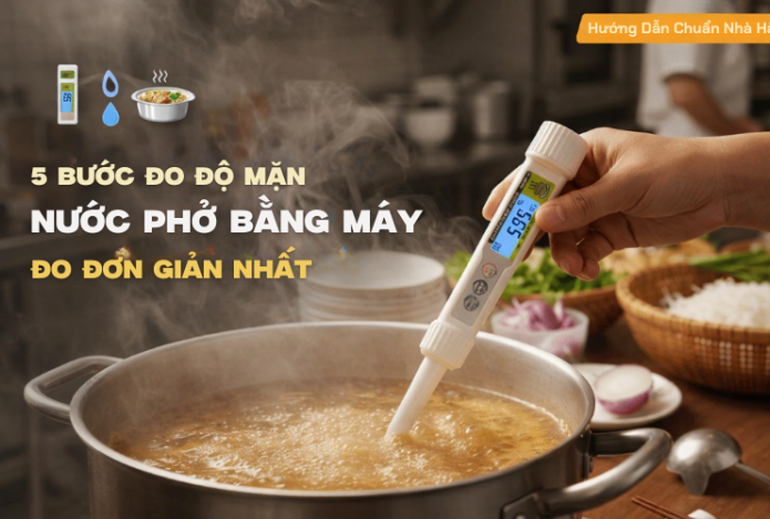 5 Bước Đo Độ Mặn Nước Phở Bằng Máy Đo Đơn Giản Nhất
