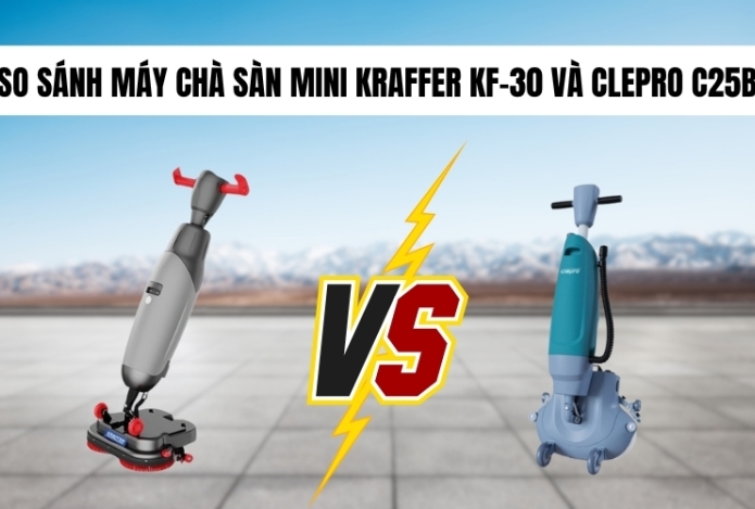 Hình ảnh So sánh máy chà sàn mini Kraffer KF-30 và Clepro C25B
