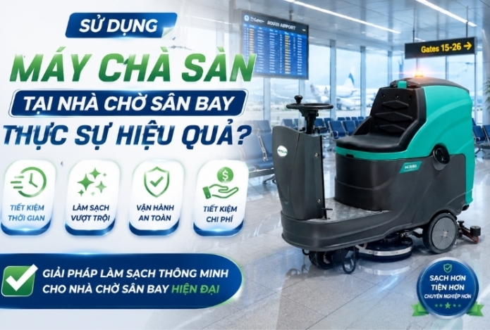 Sử Dụng Máy Chà Sàn Tại Nhà Chờ Sân Bay Thực Sự Hiệu Quả?