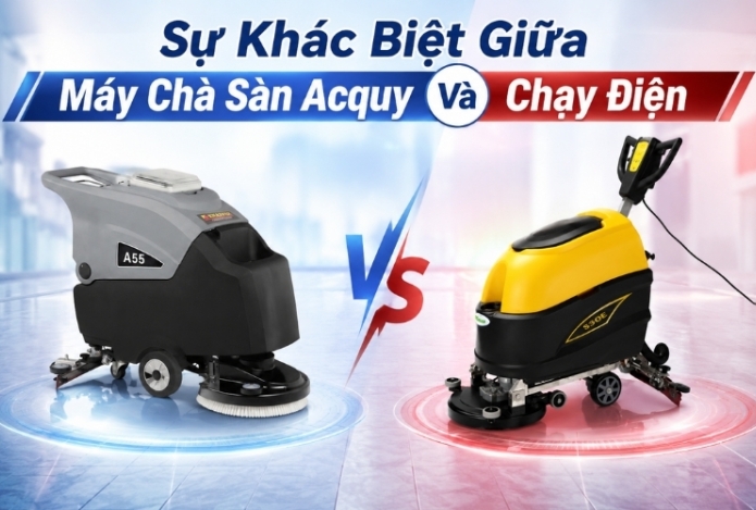 Hình ảnh Sự Khác Biệt Giữa Máy Chà Sàn Acquy Và Chạy Điện