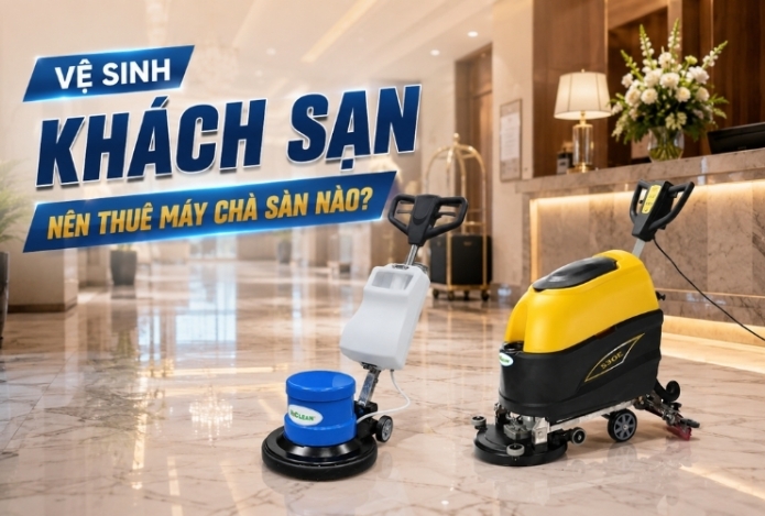 Hình ảnh Vệ sinh khách sạn nên thuê máy chà sàn nào?