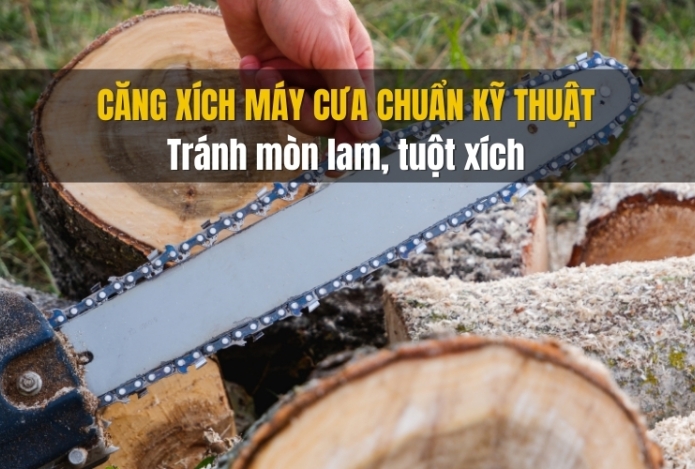 Căng xích máy cưa xích chuẩn kỹ thuật – Tránh mòn lam, tuột xích