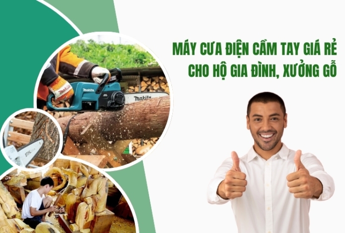 Hình ảnh Máy cưa điện cầm tay giá rẻ cho hộ gia đình, xưởng gỗ