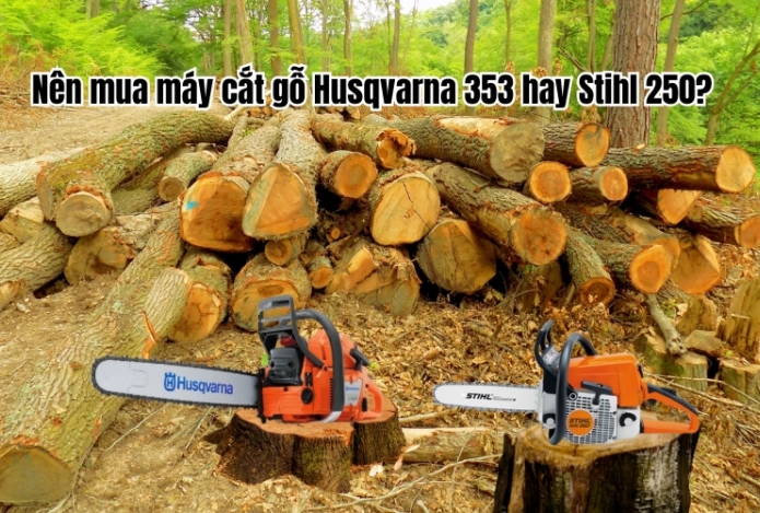 Hình ảnh Nên mua máy cắt gỗ Husqvarna 353 hay Stihl 250?