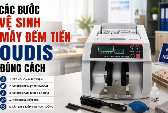 Các bước vệ sinh máy đếm tiền Oudis đúng cách