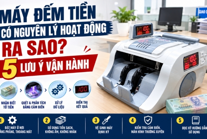 Máy đếm tiền có nguyên lý hoạt động ra sao? 5 Lưu ý vận hành