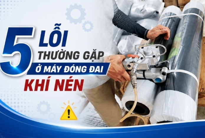 5 Lỗi thường gặp ở máy đóng đai khí nén