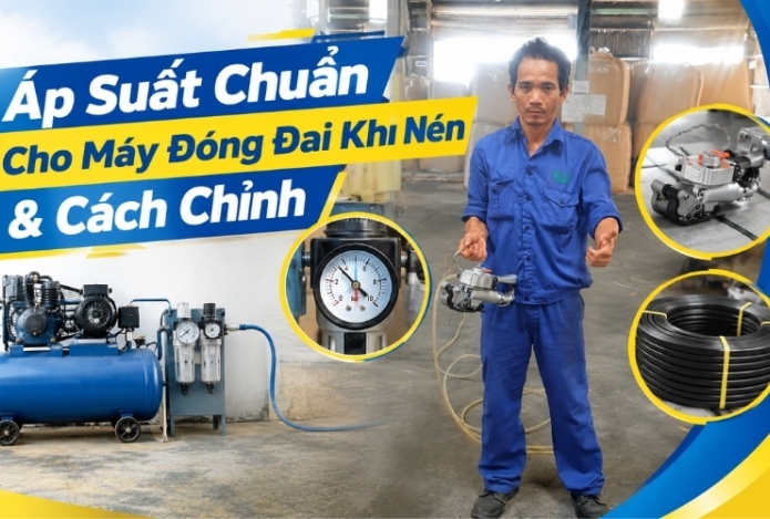 Áp Suất Chuẩn Cho Máy Đóng Đai Khí Nén & Cách Chỉnh